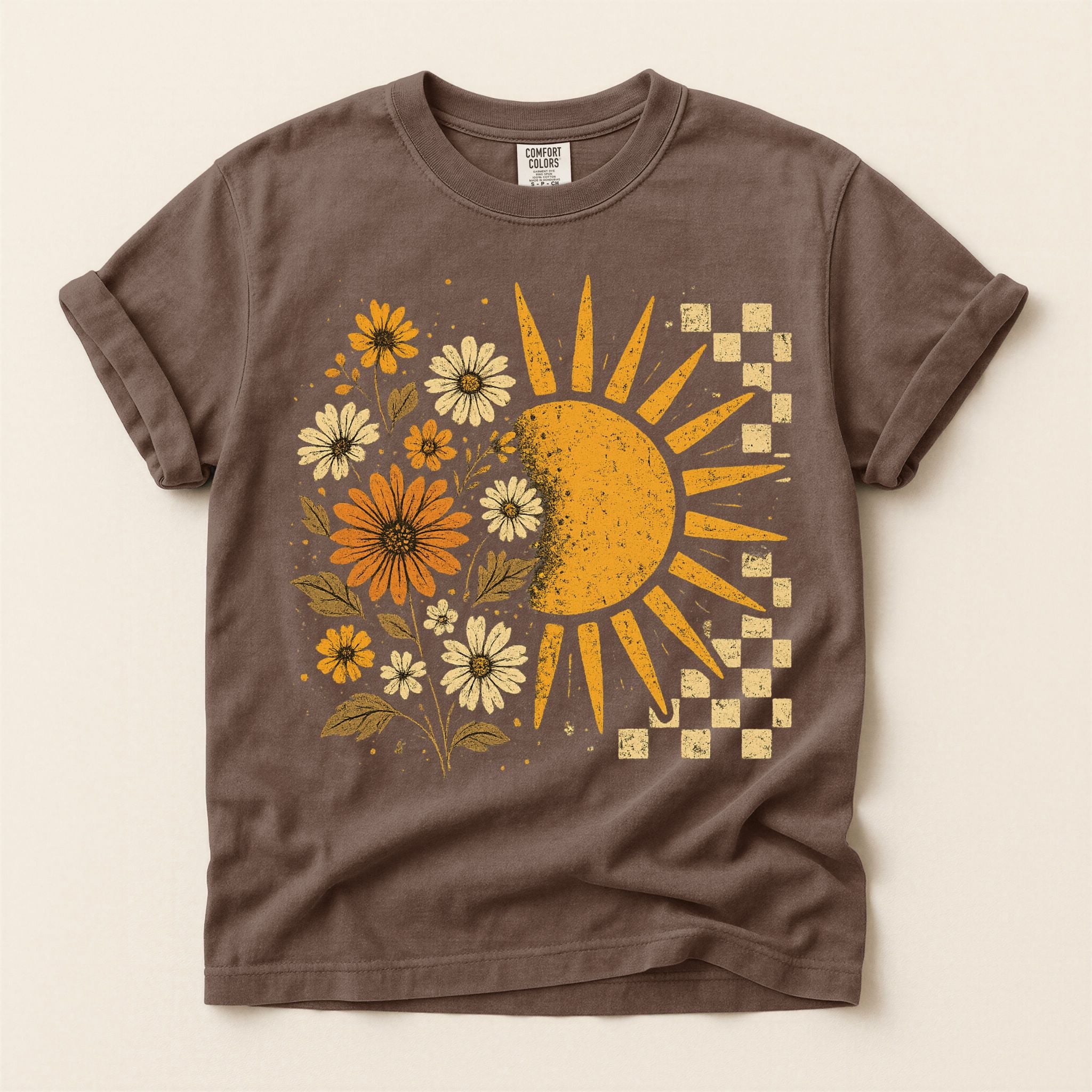 Vintage Floral Sun Graphic Tee