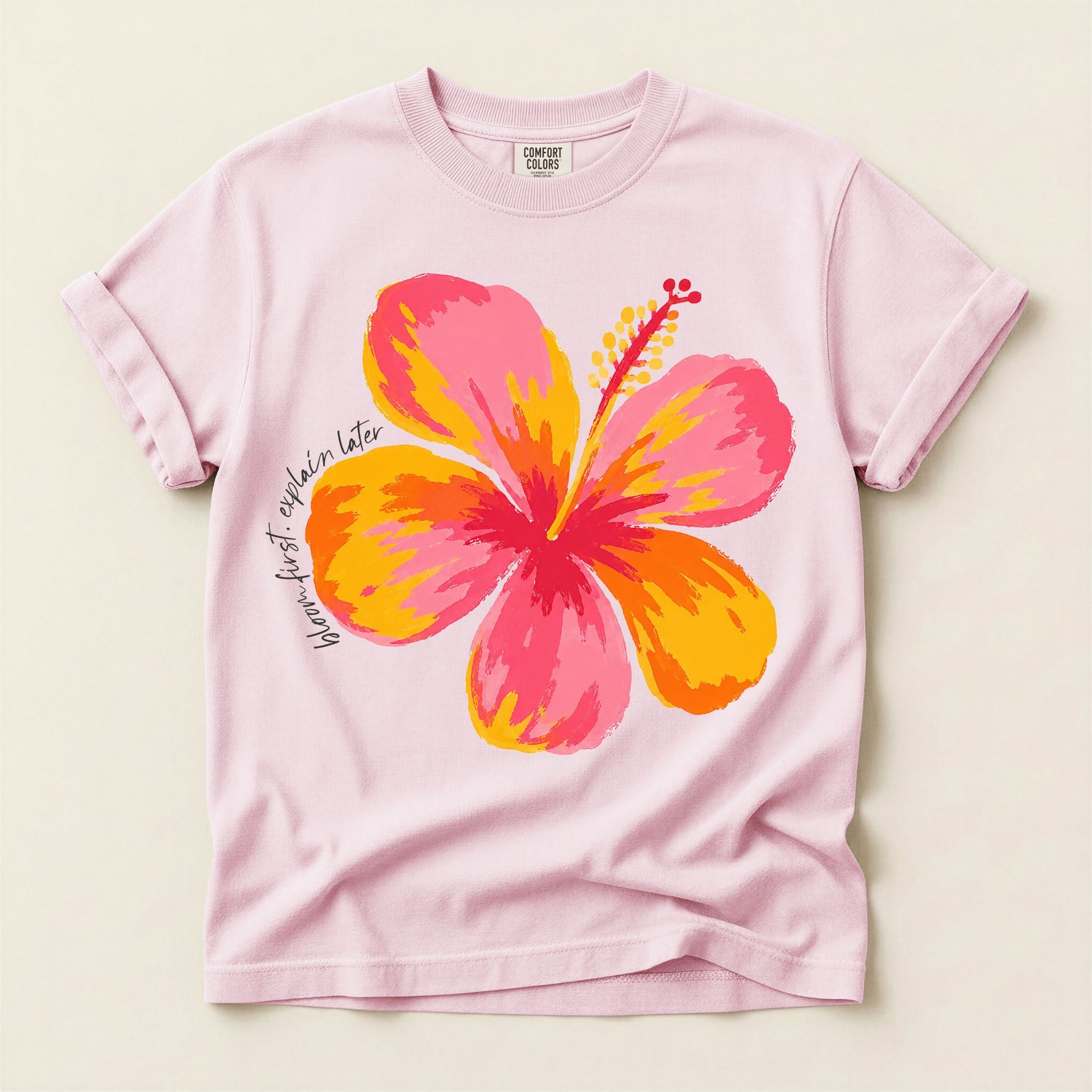 Tropical Hibiscus Flower Graphic Tee