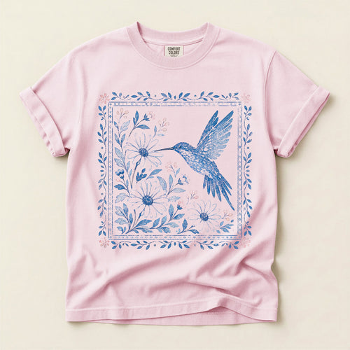 Blue Hummingbird Graphic Tee