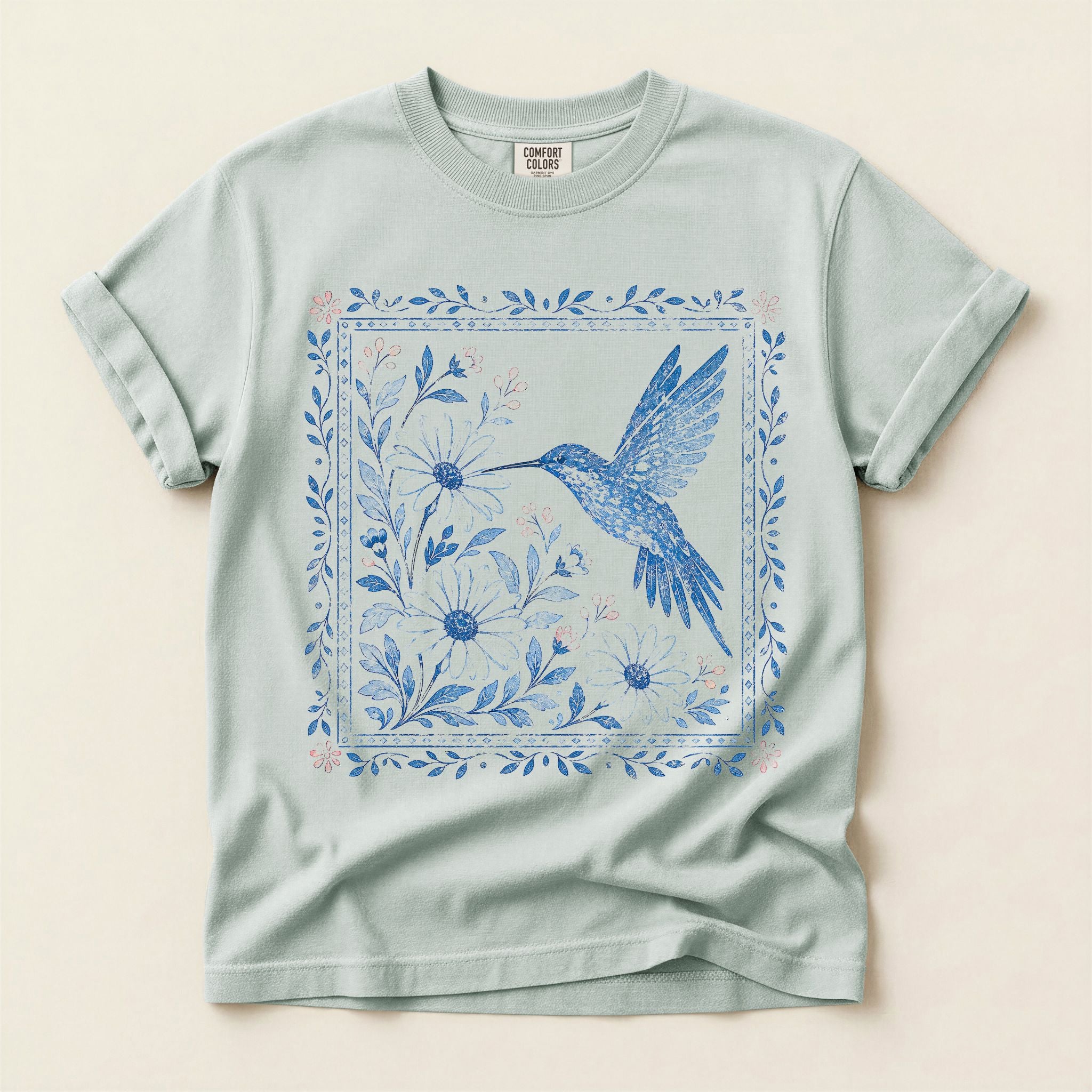 Blue Hummingbird Graphic Tee