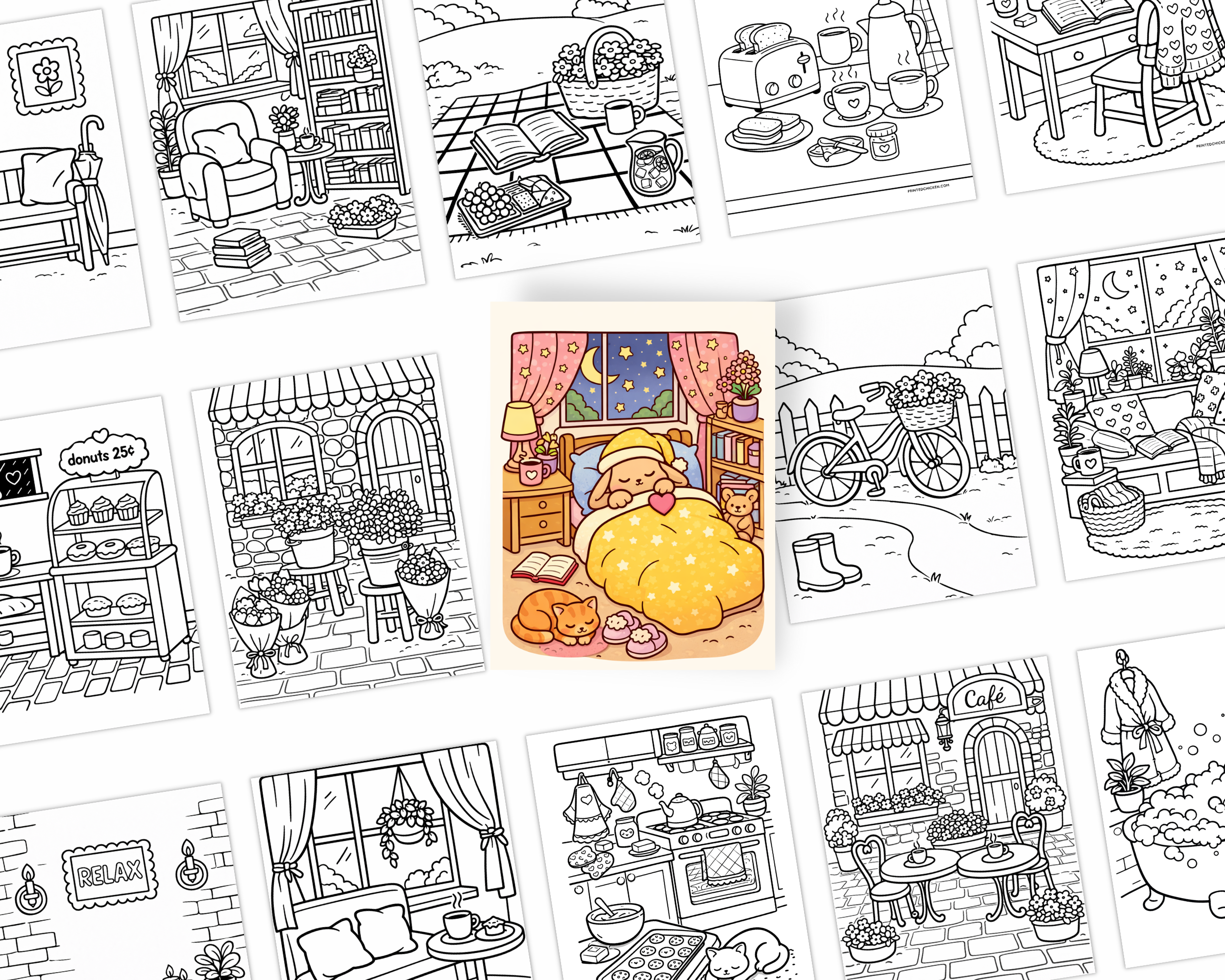 Cozy Days Printable Coloring Book - Image 2