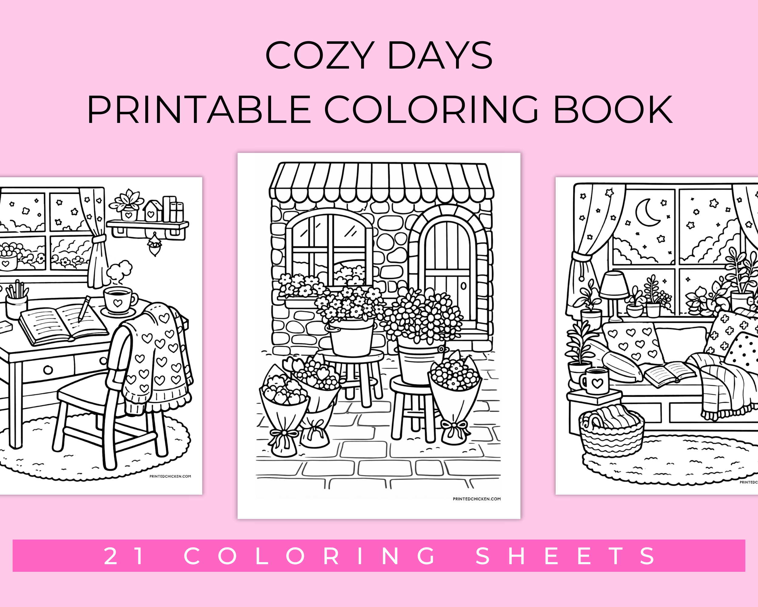 Cozy Days Printable Coloring Book - Image 4